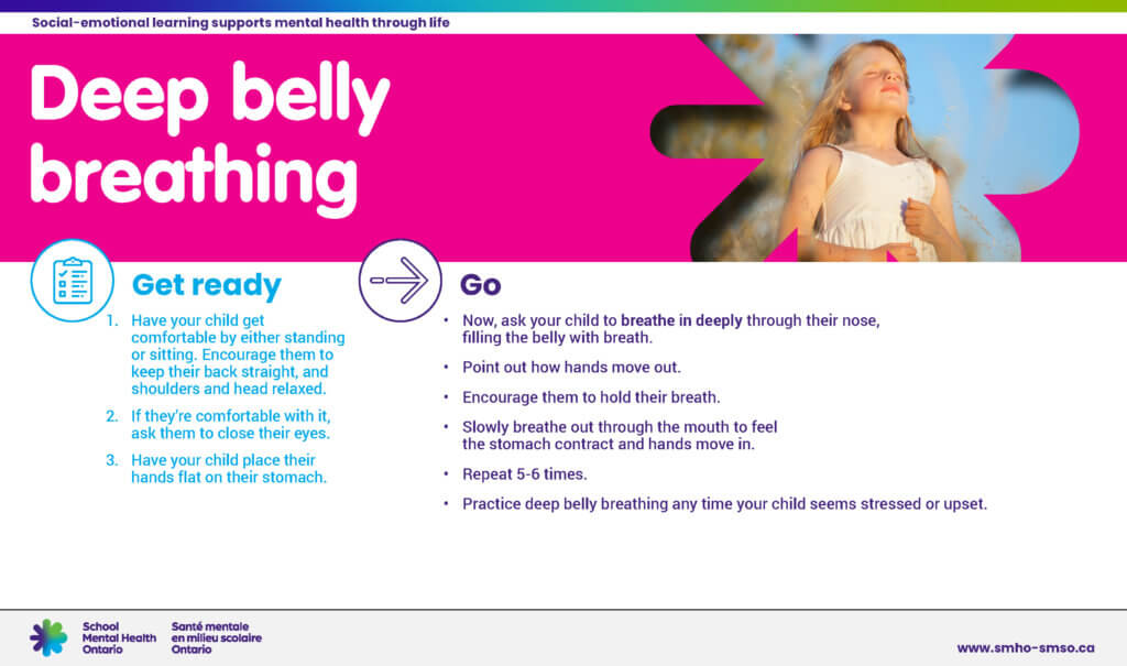 Deep belly breathing instructions