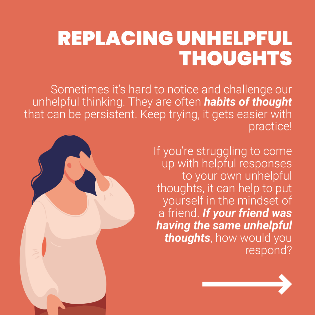 Text and a person looking down with their hand on their forehead. A full description follows.