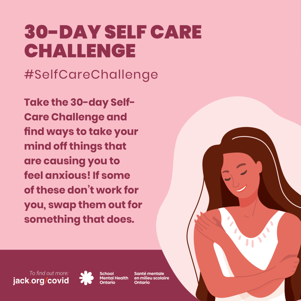 30-day self care challenge, see description below