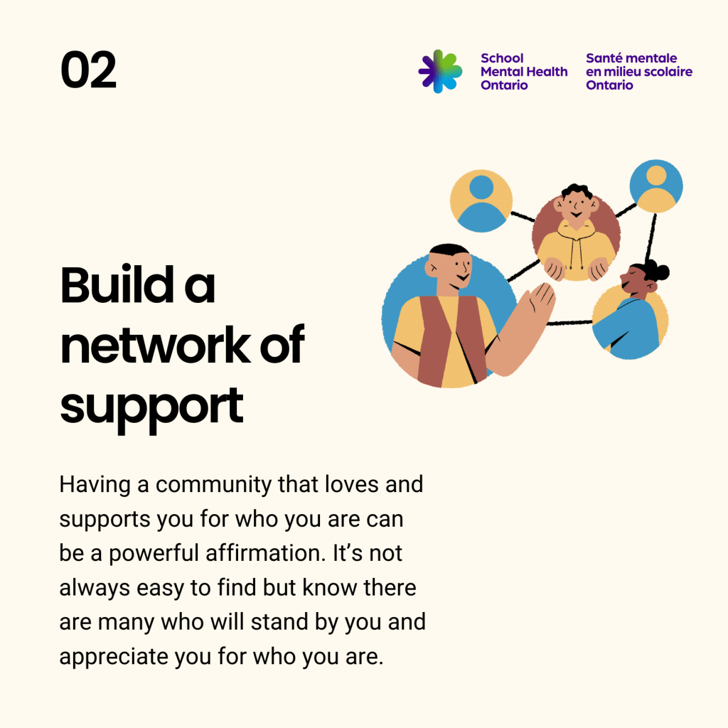 Build a network of support. A full description follows.